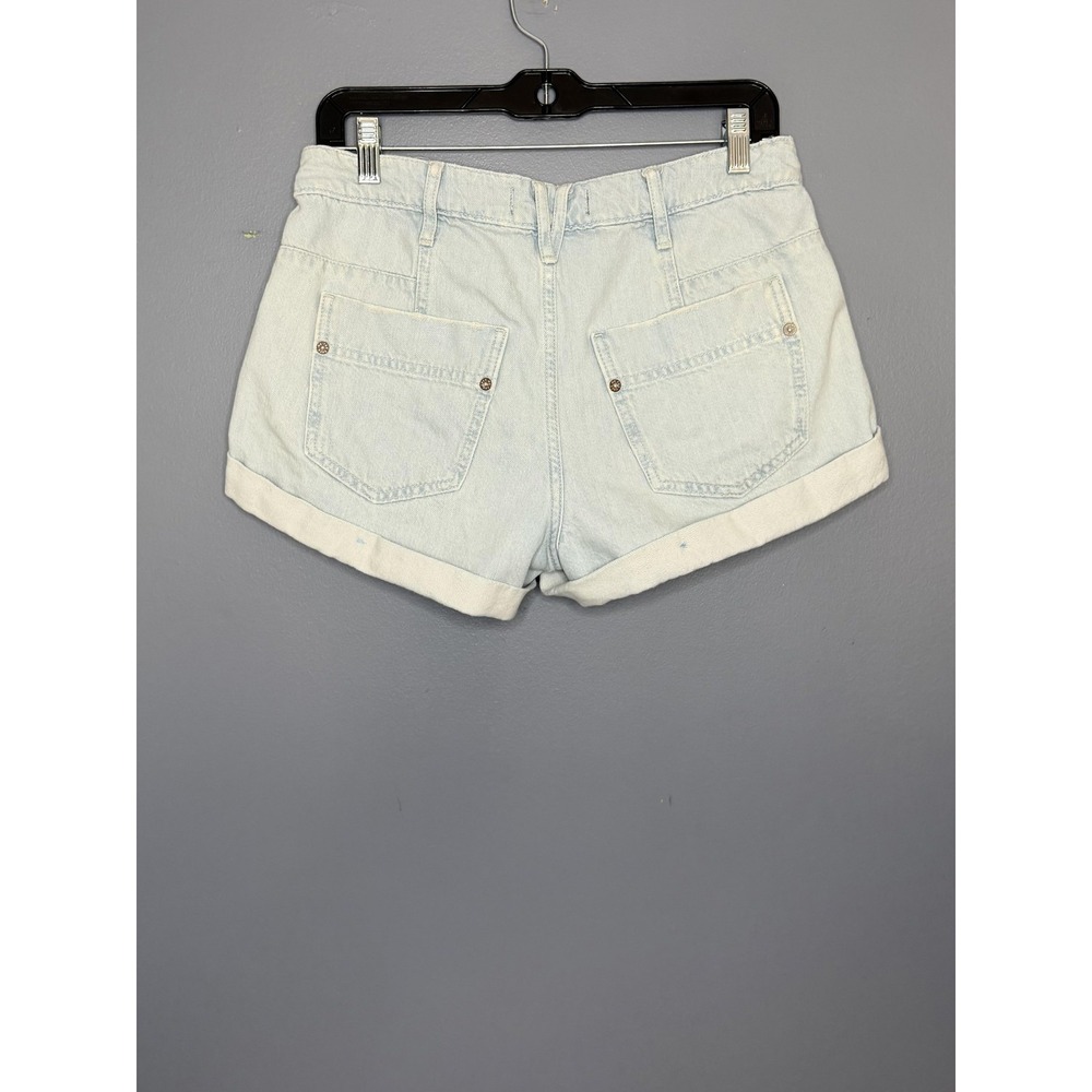 We The Free Beginners Luck Shorts Womens S 27 Rookie Wash Blue Low Denim Cuffed - Picture 12 of 12